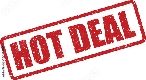 Eye catching red grunge stamp announcing a HOT DEAL perfect for sales promotions and marketing offers