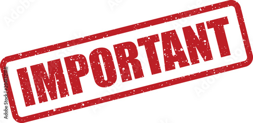 Tableau sur toile Striking red grunge stamp conveying IMPORTANT information or urgent notification