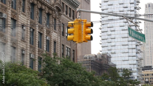 Foto New York City West Broadway street sign in Lower Manhattan, United States