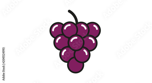 Quadro su tela Purple bunch of grapes fruit icon
