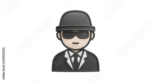 Cuadro en lienzo Secret service agent in bowler hat and professional suit