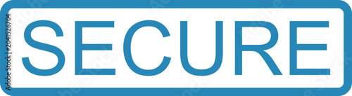 Schilderij op canvas Modern secure badge with clean blue and white color scheme