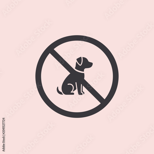 Obraz na płótnie A simple sign indicating that dogs are not allowed in the designated area