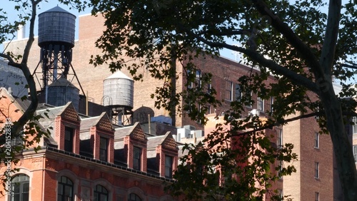 Foto New York City urban building architecture, Manhattan rooftop, United States of America