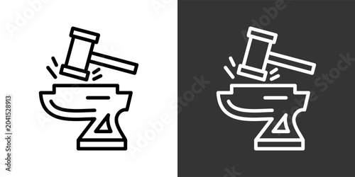 Foto Forging Black And White Multiple Style Icon Set Collection Pack Vector Illustrat