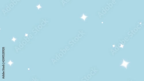 Sparkling white stars twinkling on a soft light blue background for festive designs...