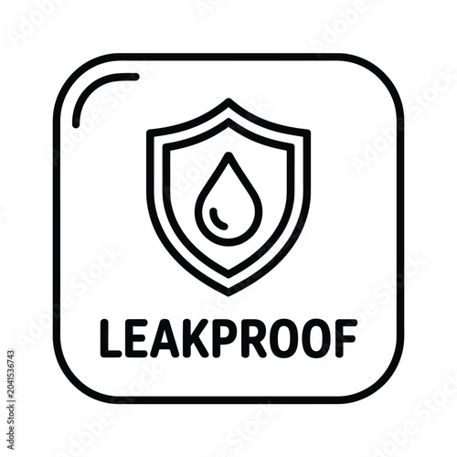 leakproof shield line icon symbol waterproof protection
