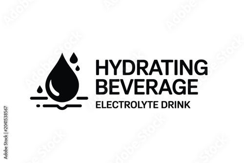Obraz na płótnie hydrating beverage logo flat black hydration electrolyte