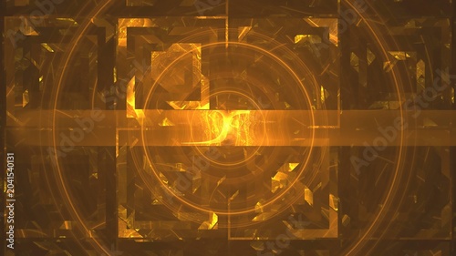 Illustration created as a 3D render without generative AI, quantum energy sphere abstract fractal background