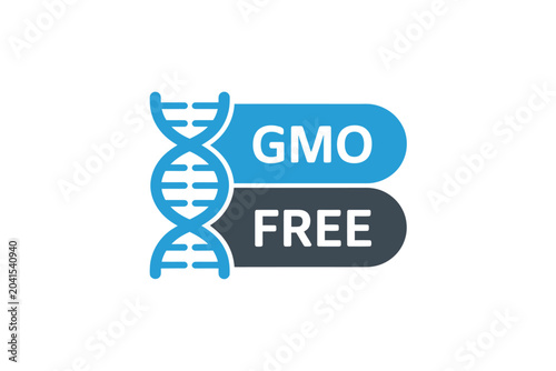 Obraz na płótnie dna helix gmo free label flat icon
