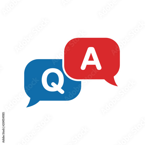 question answer speech bubbles flat icon communication