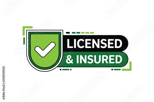 Foto licensed insured badge vector green checkmark symbol