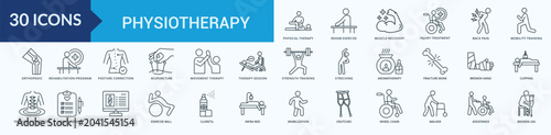 Photos Physiotherapy Icon Set Outline