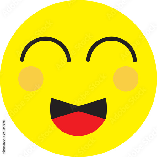 Vector illustration of a happy smiling emoji icon
