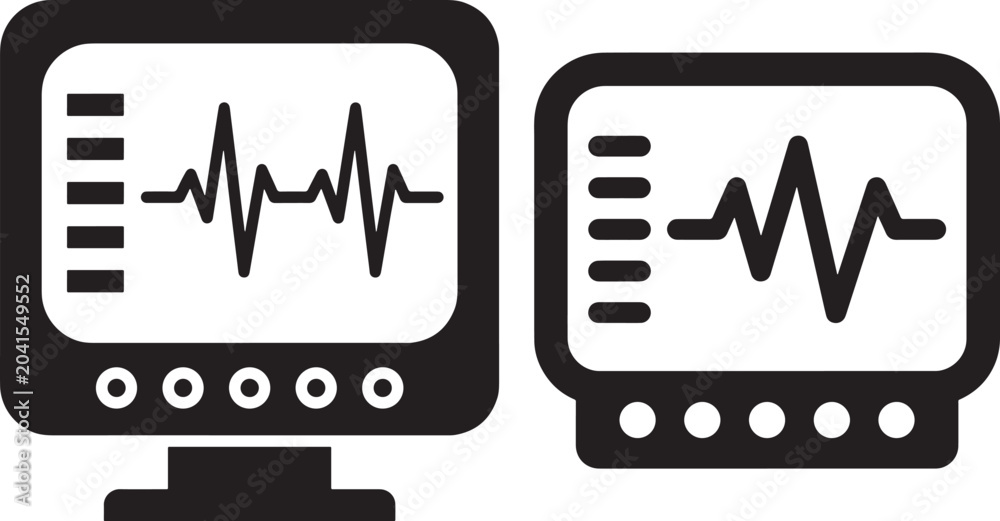 Fototapeta premium Heartbeat monitor icons displaying vital signs