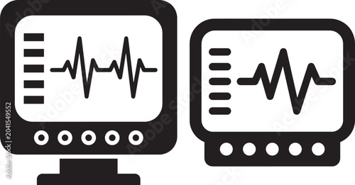 Heartbeat monitor icons displaying vital signs