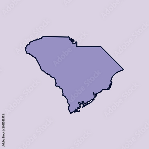Bild auf Leinwand A simple outline of a generic land area on a solid, light-colored background