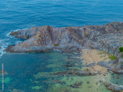 Foto Top down sunrise over Guerilla Bay