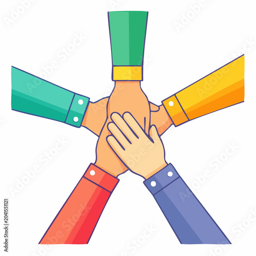Teamwork and Unity: Hands Stacked Together in a Star Formation