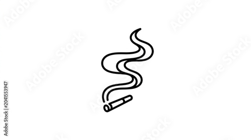 Foto Hand drawn cigarette with smoke illustration.