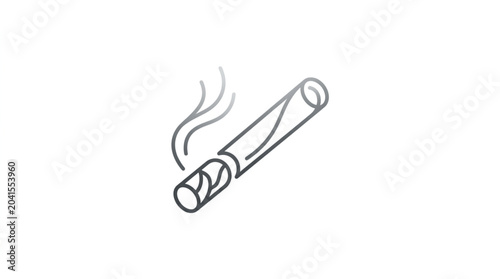 Bild auf Leinwand Hand drawn illustration of a lit cigarette with smoke.