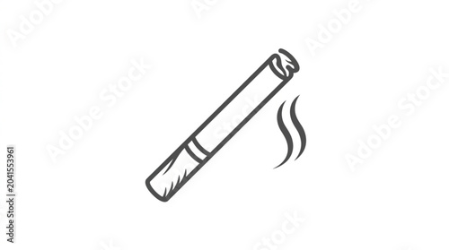 Photos Hand drawn illustration of a lit cigarette with smoke.