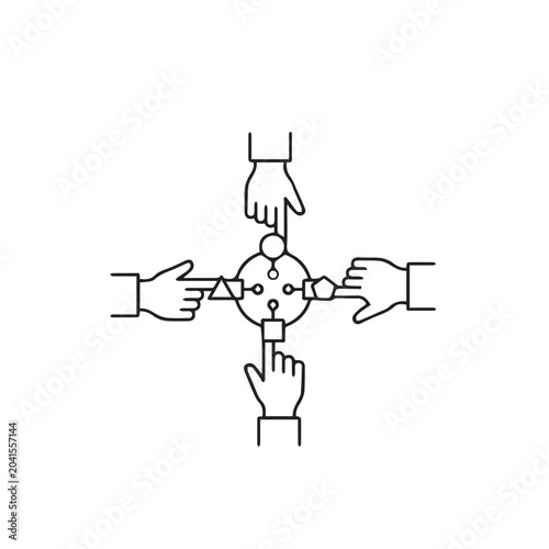 Teamwork Collaboration Cross Handshake Partnership Icon