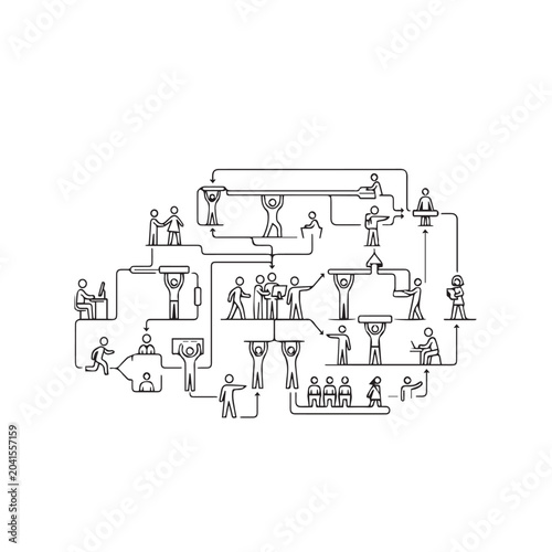 Enterprise Corporate Networking Hierarchy Infrastructure Icon