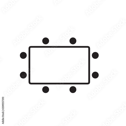 Corporate Boardroom Conference Table Team Meeting Icon