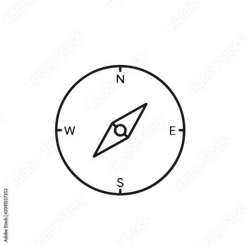 Travel Navigation Compass Directional Orientation Line Icon
