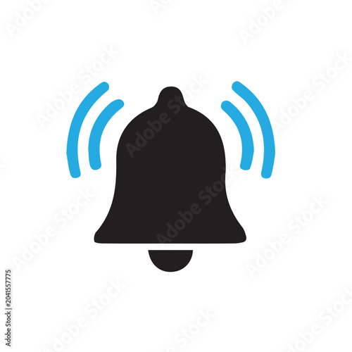 Digital Alarm Notification Bell Blue Vibration Alert Icon