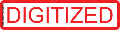 Canvas-taulu Red Border Label Showing Digitized Text Isolated Design