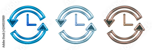Obraz na plátně Time refresh arrows icon set isolated on transparent background