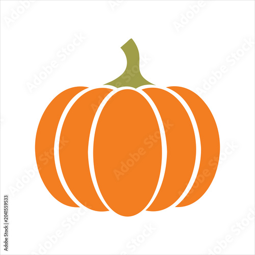 Schilderij op canvas Pumpkin - squash for Halloween or Thanksgiving flat color icon for apps and webs