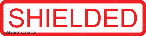 Foto Red Shielded Label Sign with Transparent Background for Design Use