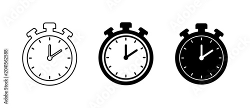 Stopwatch Icons: Time Measurement, Countdown, Timer Set, Stopwatch Graphics