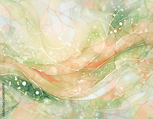 abstract green  and orange background garden effect 