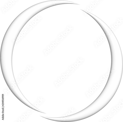 입체-3D-원형 테두리-달-초승달-틀-프레임-우주-흰색-비어있는-글상자-테두리