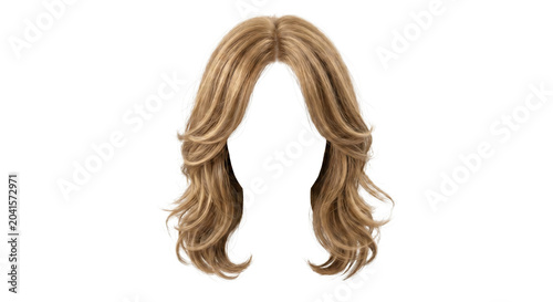 Konstfotografi Layered blonde wavy wig on invisible headless mannequin