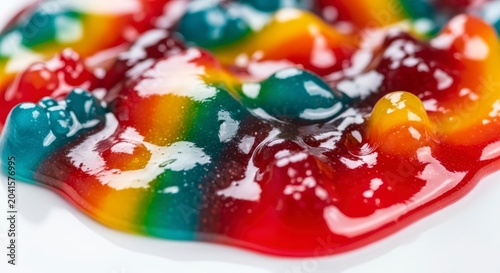 Colorful jellied candy on white background.