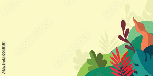 Colorful abstract tropical leaves background