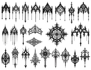 Intricate line art floral and botanical designs collection.