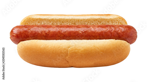 Classic American Hot Dog Isolated on Transparent Background