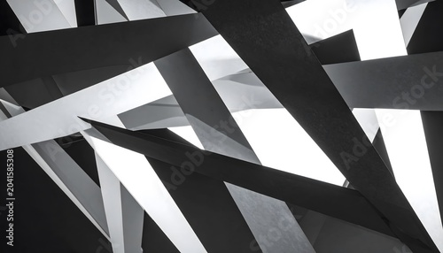 Abstract Black and White Geometric Polygon Background with Sharp Angular Shapes