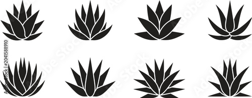 Bold Agave Plant Black Silhouette Bundle