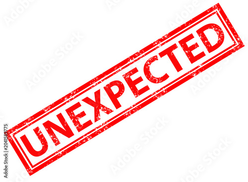 Unexpected stamp sign. red Unexpected rubber stamp on white background. Unexpected stamp sign.