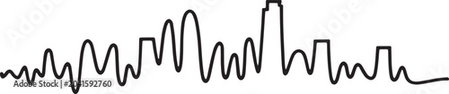 Abstract sound wave in hand drawn style with peaks and valleys with sound system audio waveform