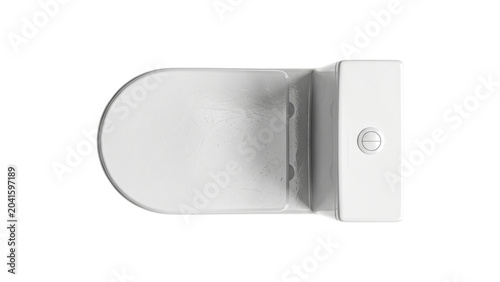 Bild auf Leinwand Modern white ceramic toilet bowl top view isolated on transparent grid backgroun