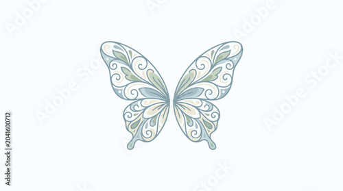 Photos Intricate Butterfly Design with Swirls.