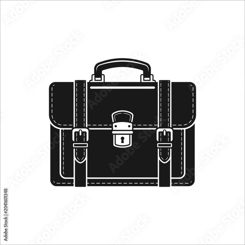 Black briefcase with metal lock.